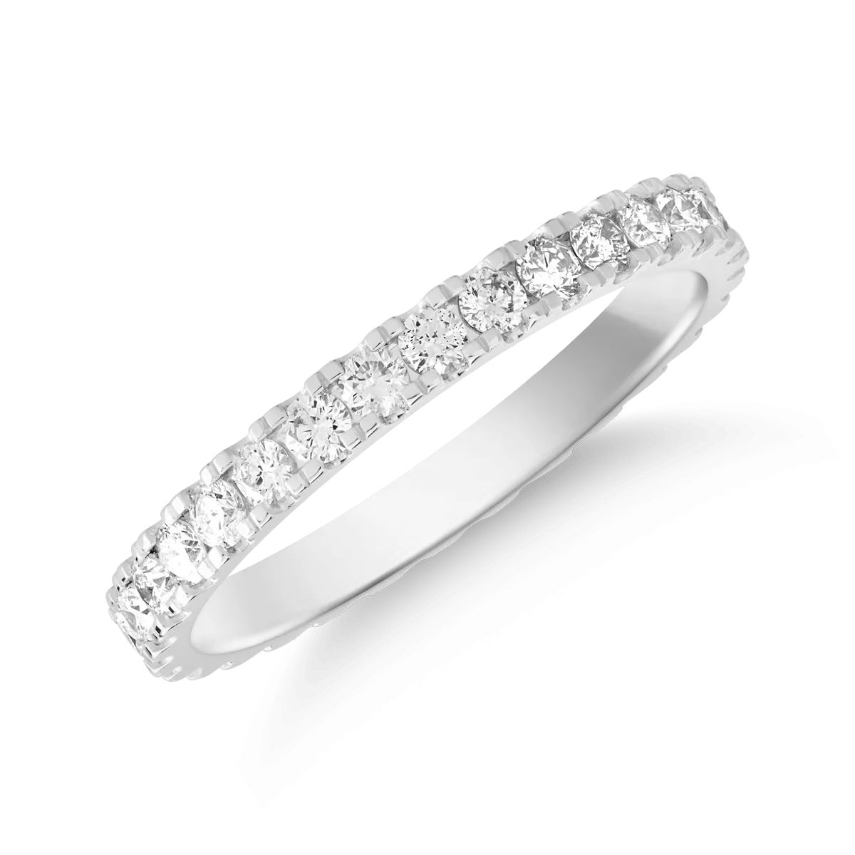 Inel eternity din aur alb cu diamante de 0.75ct