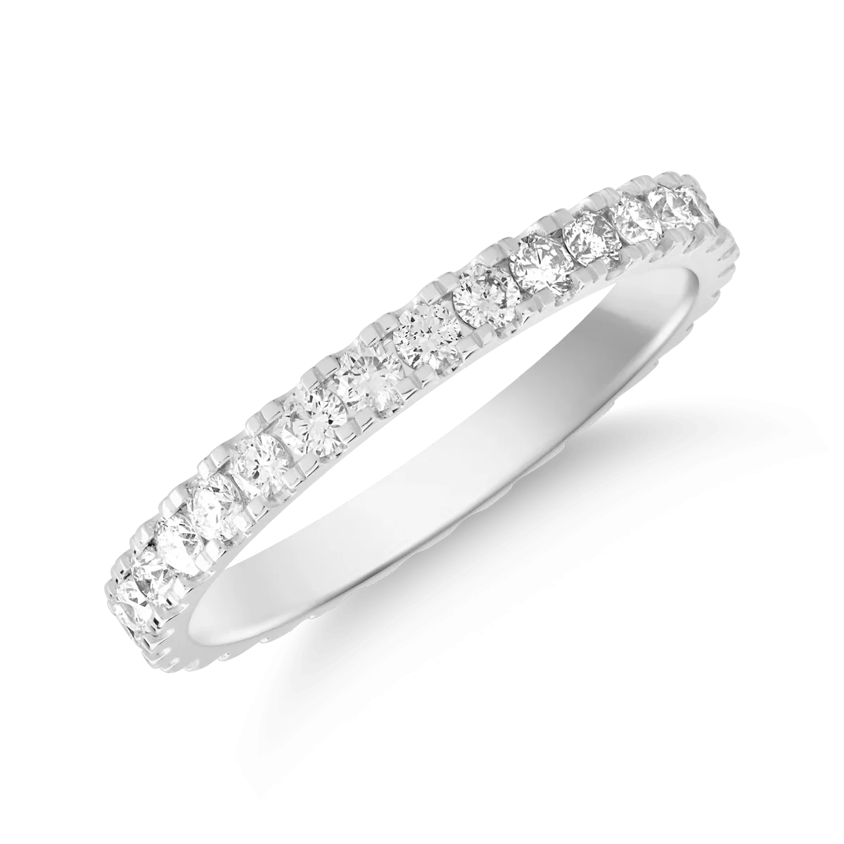 Gyűrű 18K-os fehér aranyból 0.73ct gyémánttal. Gramm: 2,31