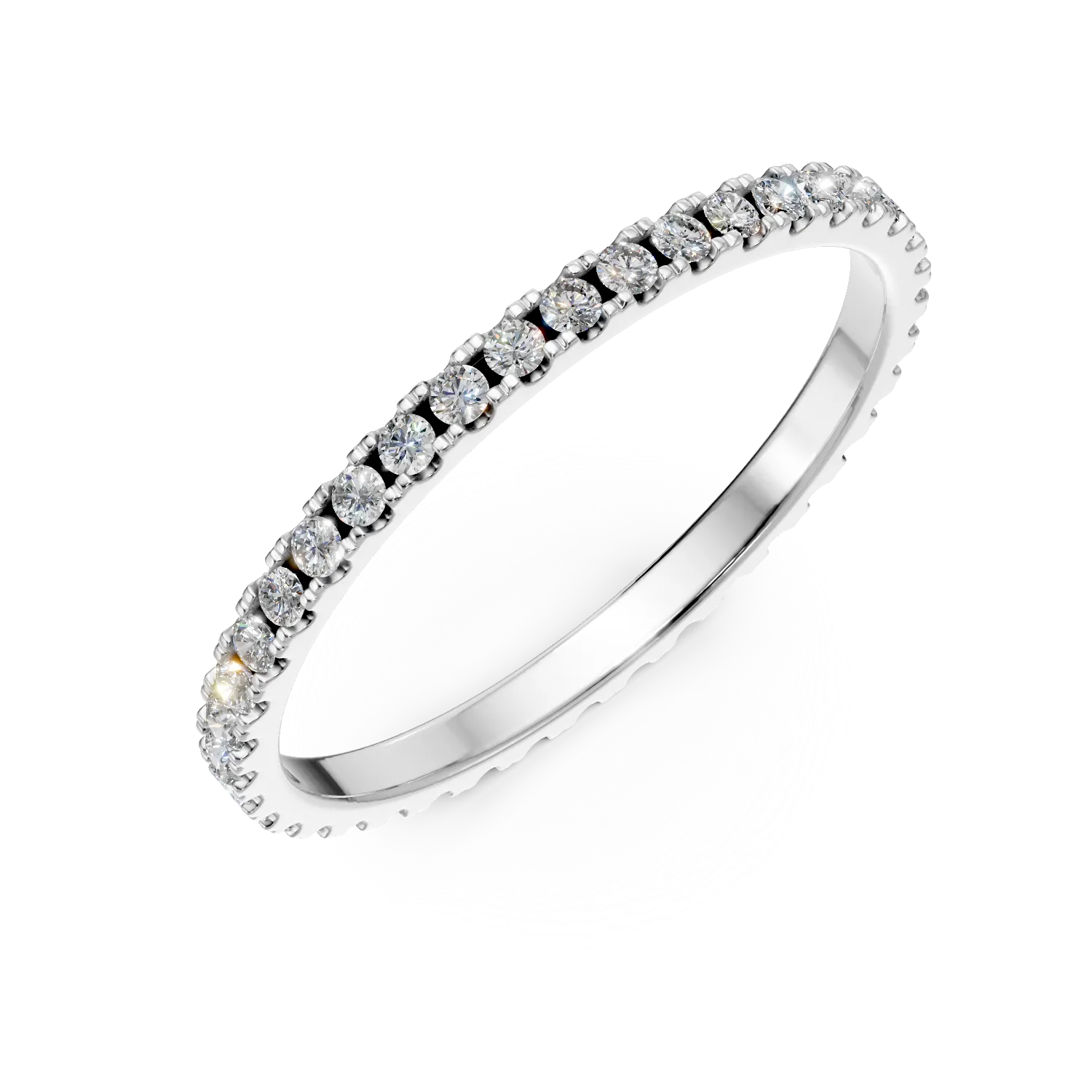Inel eternity din aur alb cu diamant de 0.5ct
