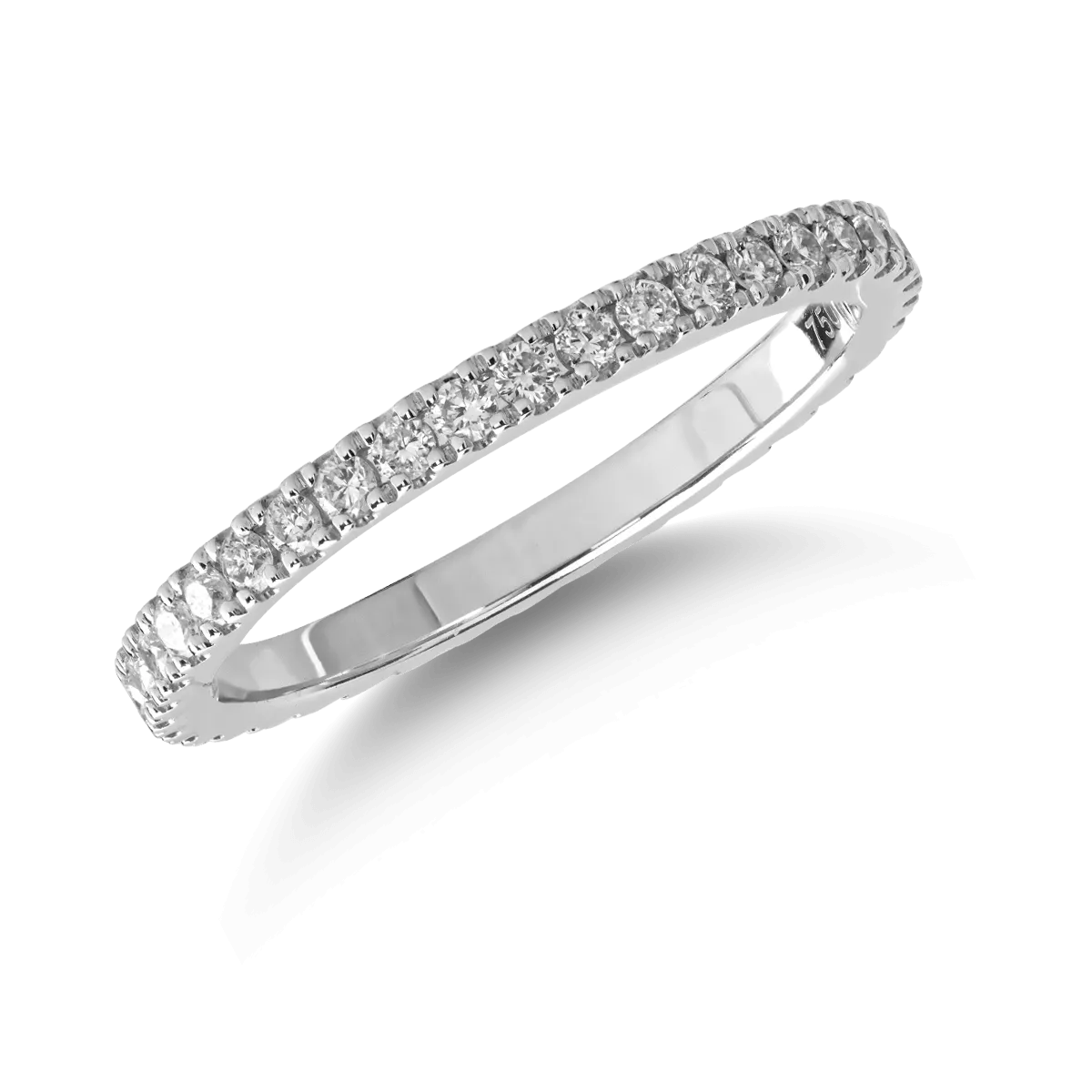 Inel infinity din aur alb de 18K cu diamante de 0.48ct