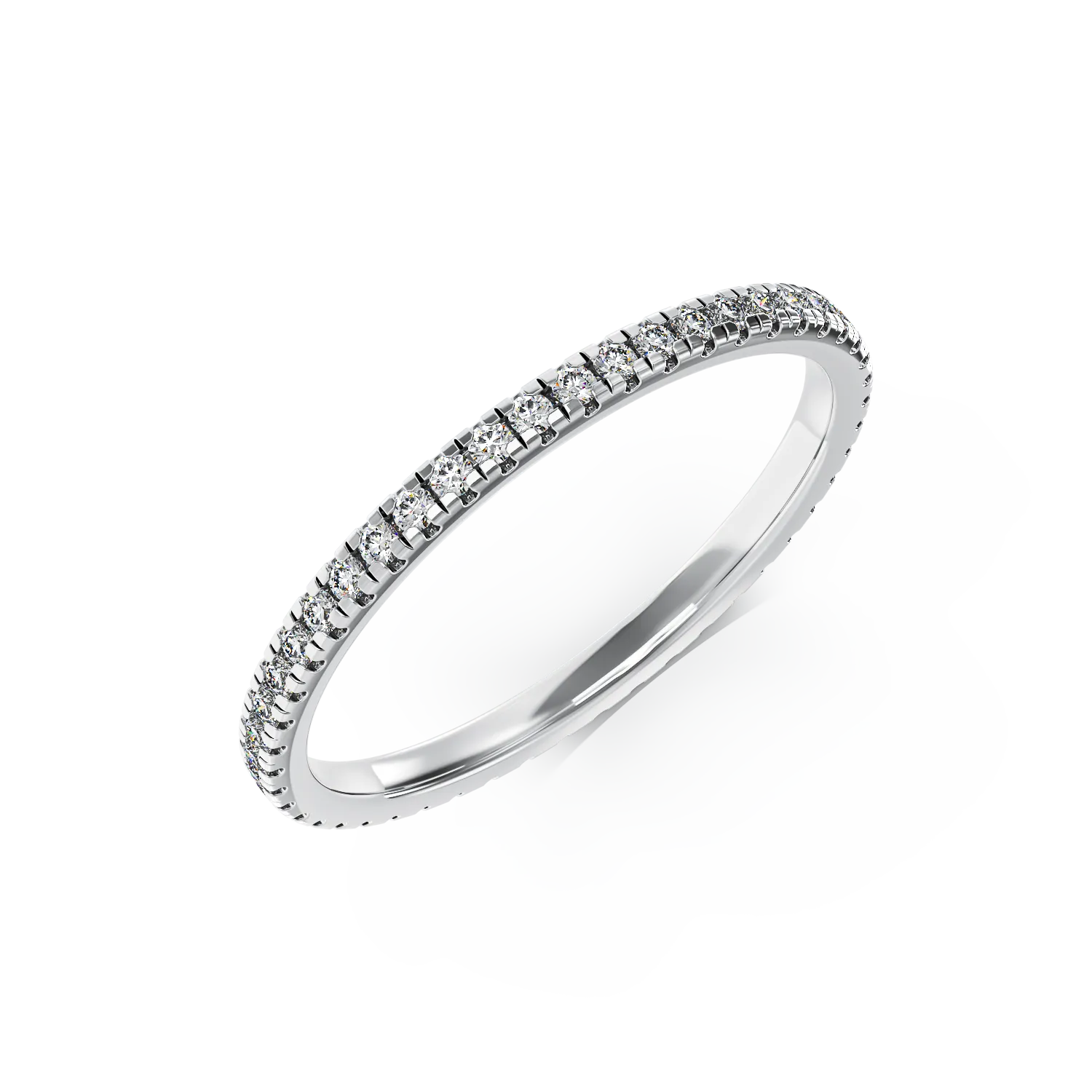 Inel eternity din aur alb cu diamante de 0.33ct