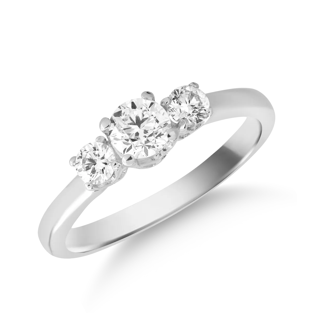 Пръстен от бяло злато 18K с диаманти 0.75ct