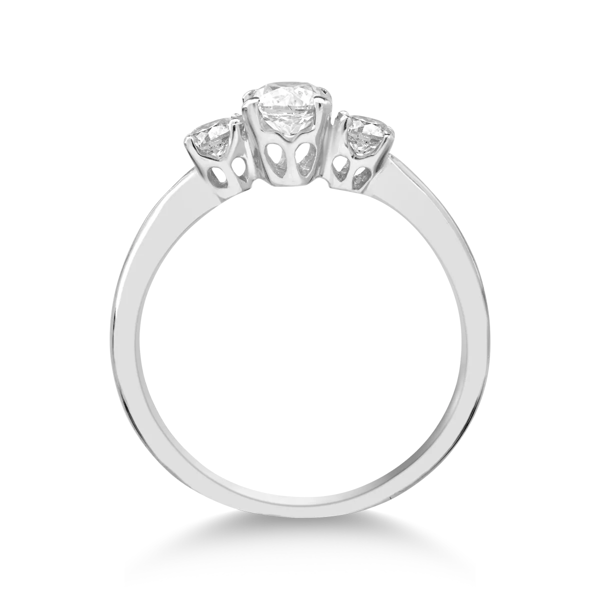 Inel din aur alb cu diamante de 0.75ct - imagine 2