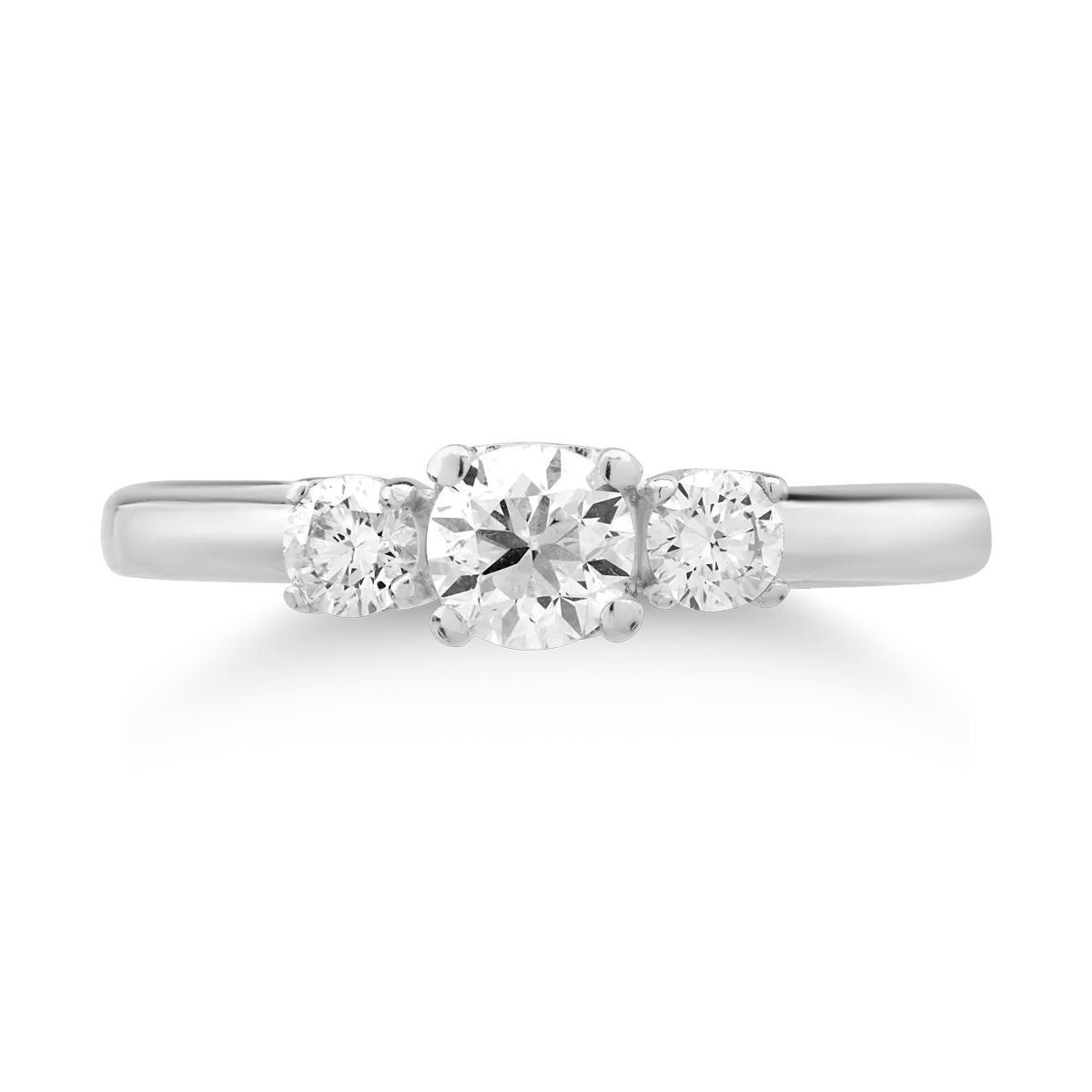 Inel din aur alb cu diamante de 0.75ct - imagine 3