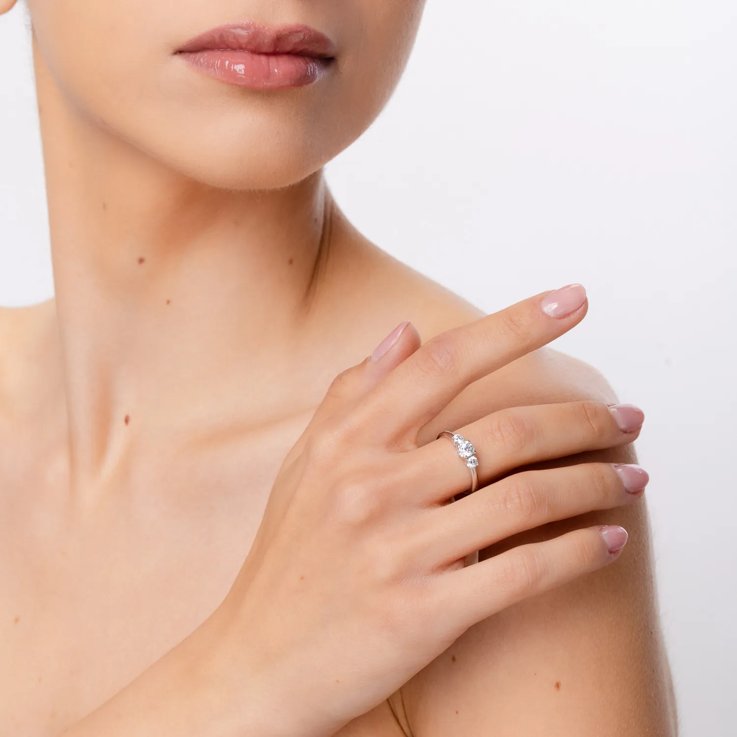 Inel din aur alb cu diamante de 0.75ct