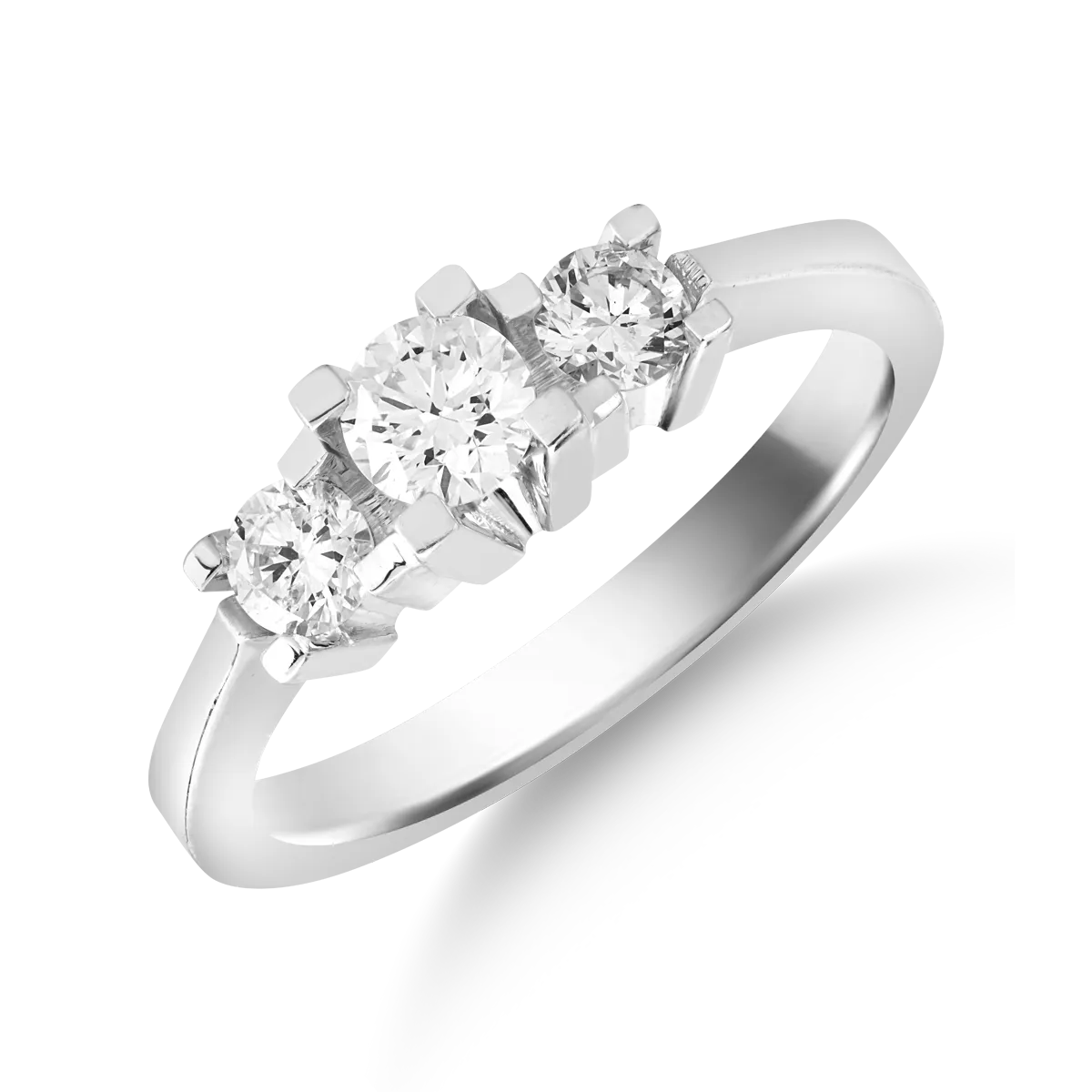 Пръстен от бяло злато 18K с диаманти 0.61ct