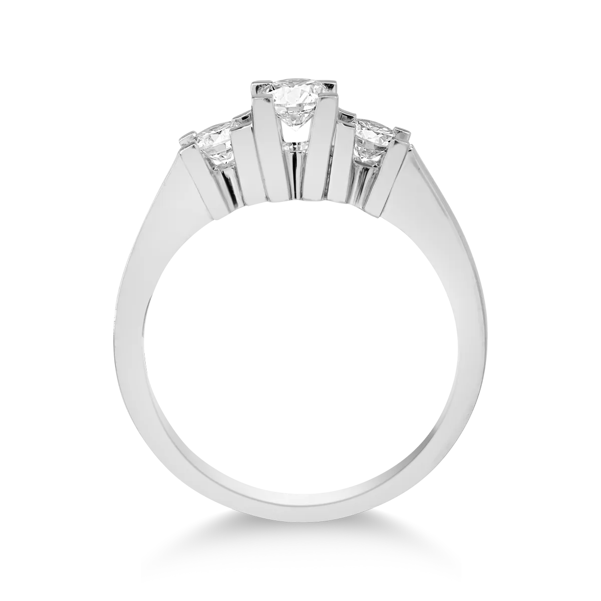 Inel din aur alb cu diamante de 0.61ct - imagine 2