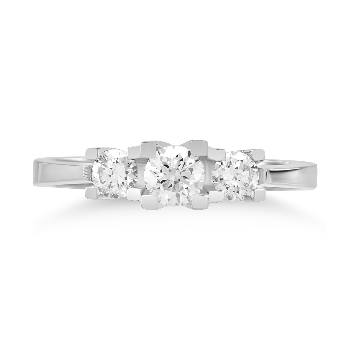 Inel din aur alb cu diamante de 0.61ct - imagine 3