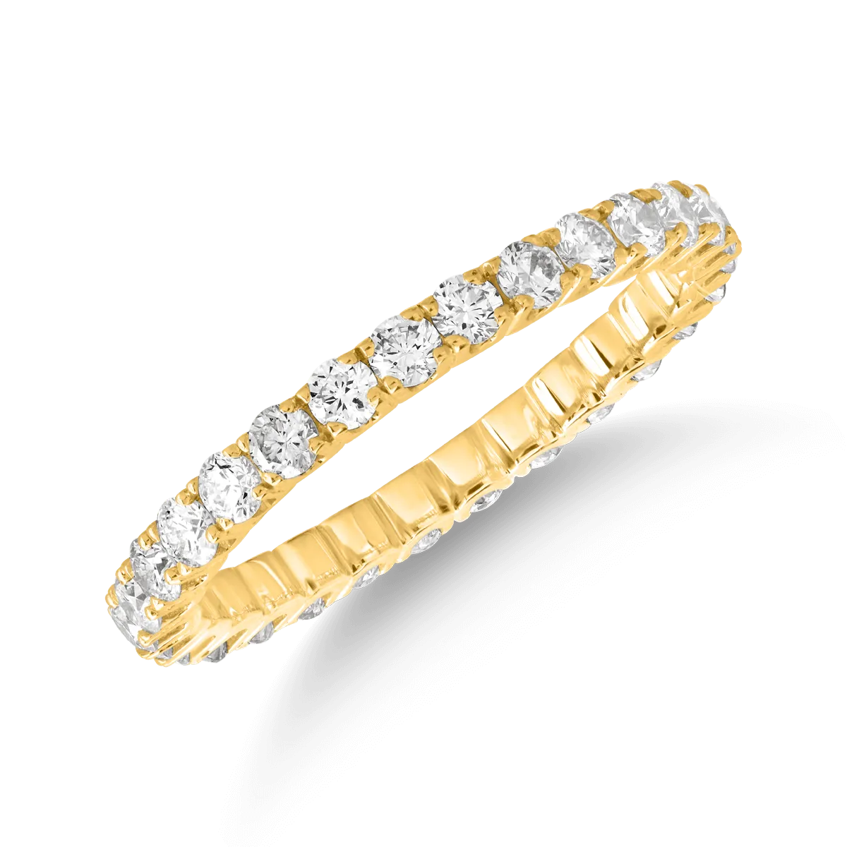 18K yellow gold infinity ring with 1ct diamonds