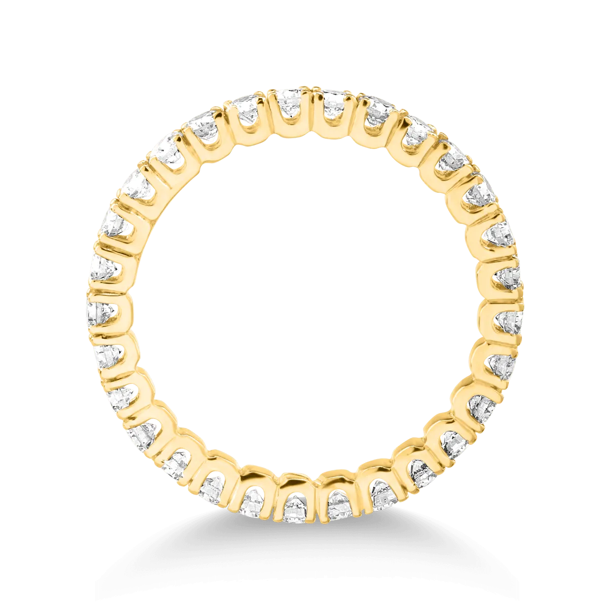 Безкраен пръстен от 18K жълто злато с 1ct диаманти