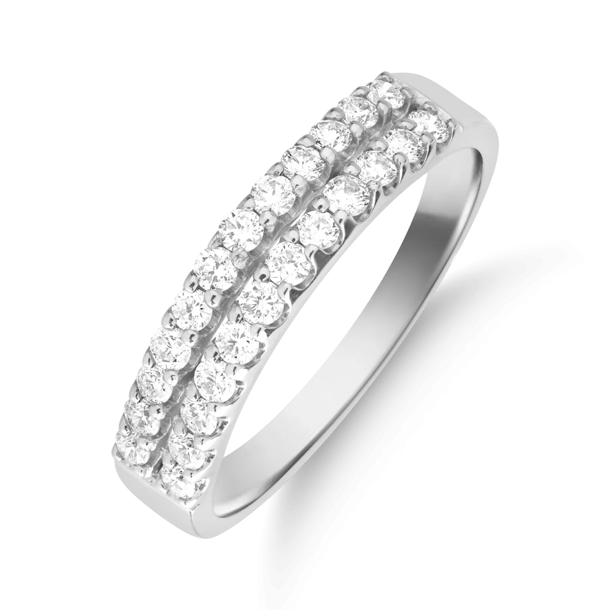 14k fehér arany gyűrű 0.5ct gyémántokkal