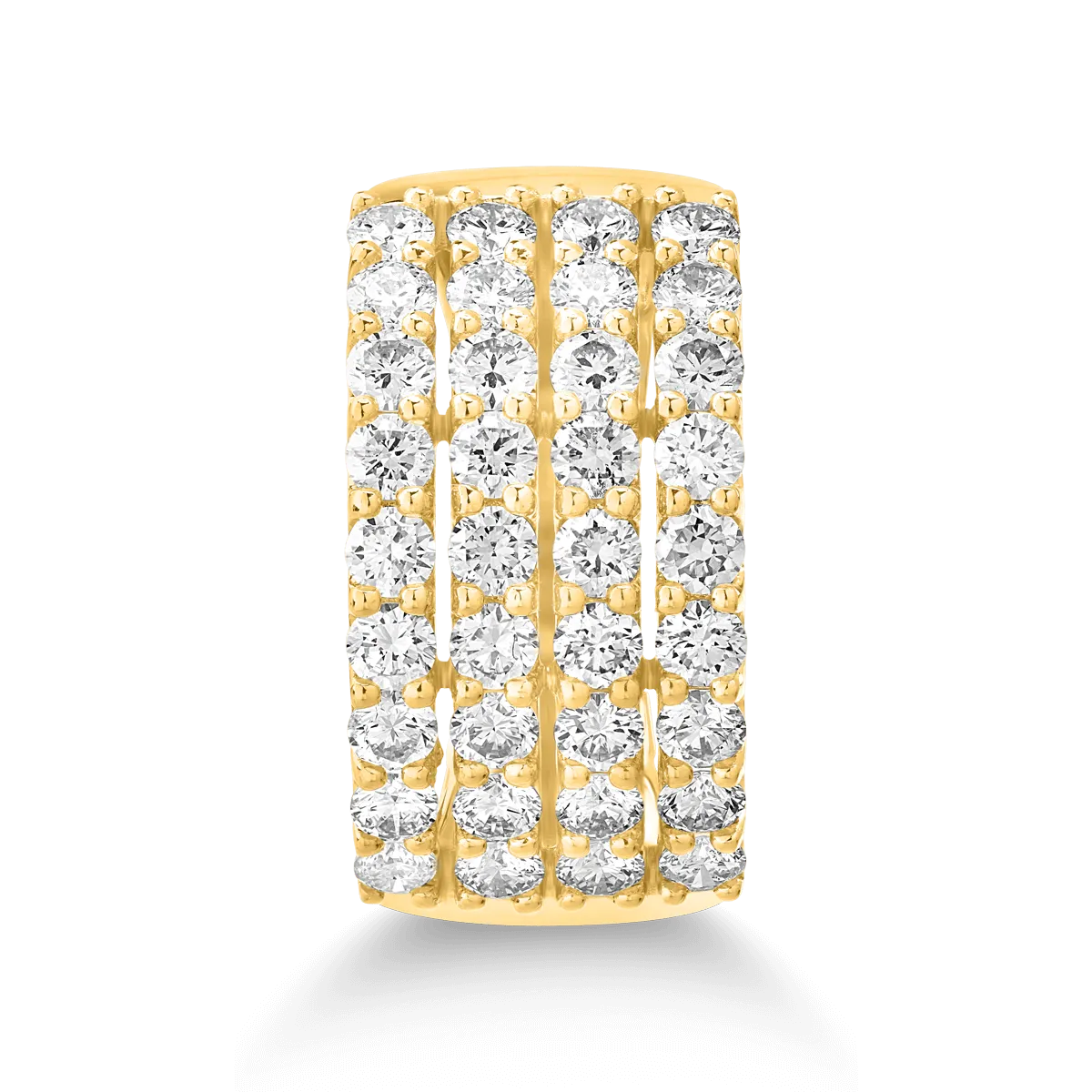 18K yellow gold ring with diamonds of 2ct