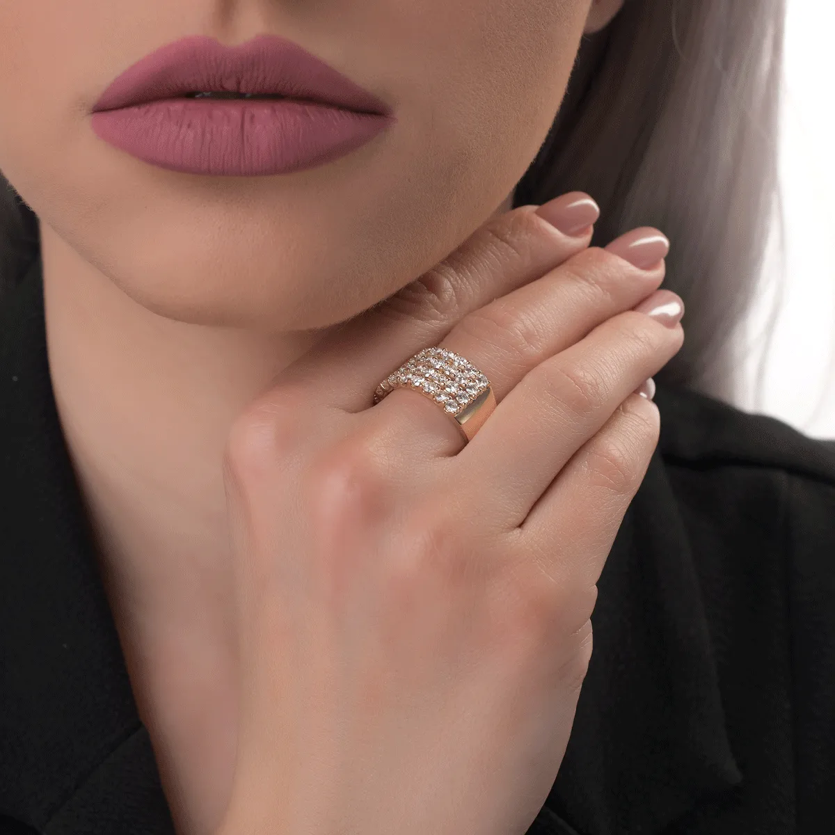 18K yellow gold ring with diamonds of 2ct