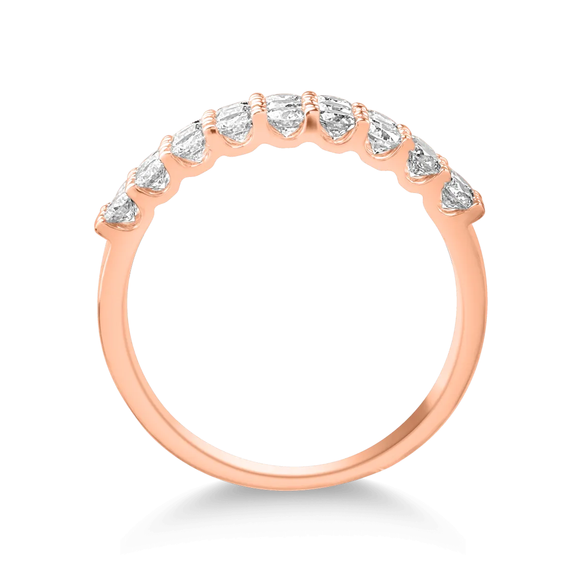 18K rose gold ring with 1ct diamonds