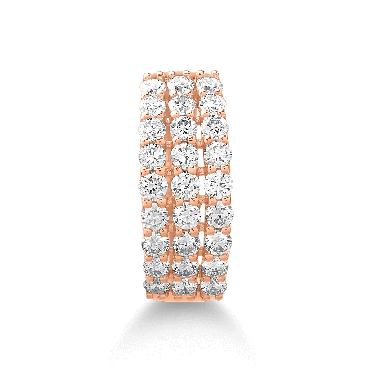 18K rose gold ring with 1ct diamonds