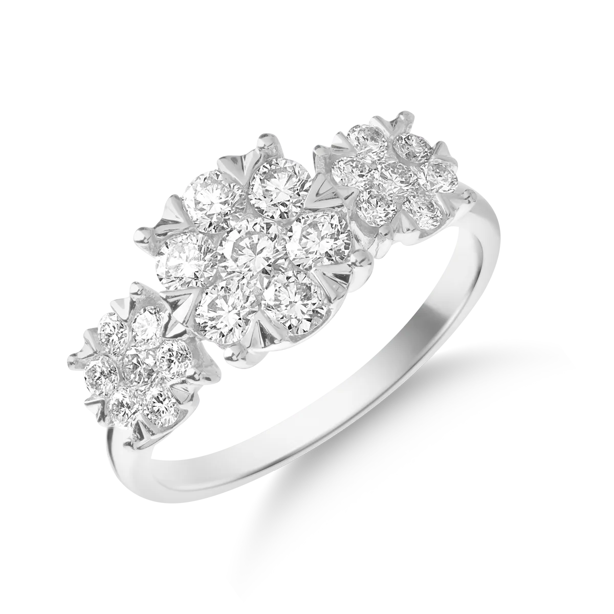 Gyűrű 18K-os fehér aranyból 1ct gyémánttal. Gramm: 2,65