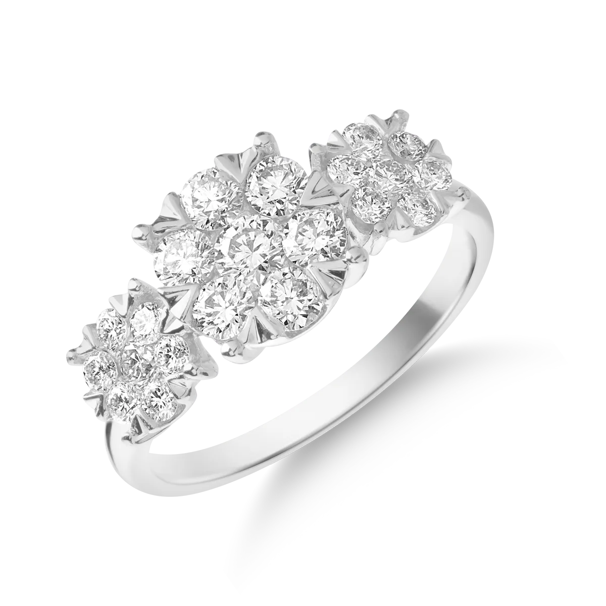 18K white gold ring with 1ct diamonds