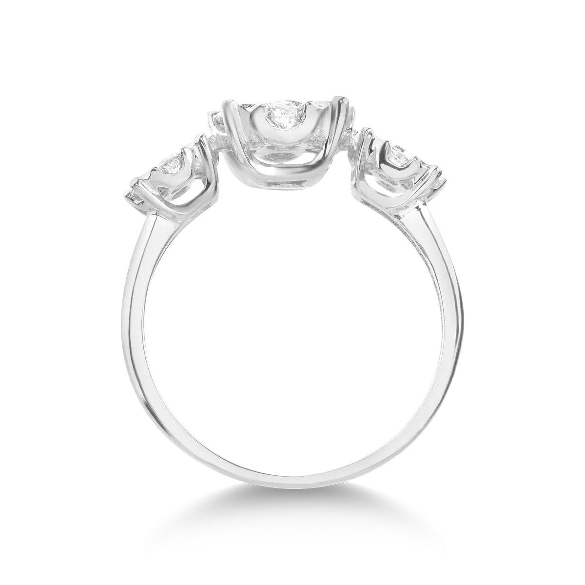 Inel din aur alb cu diamante de 1ct - Imagine 2