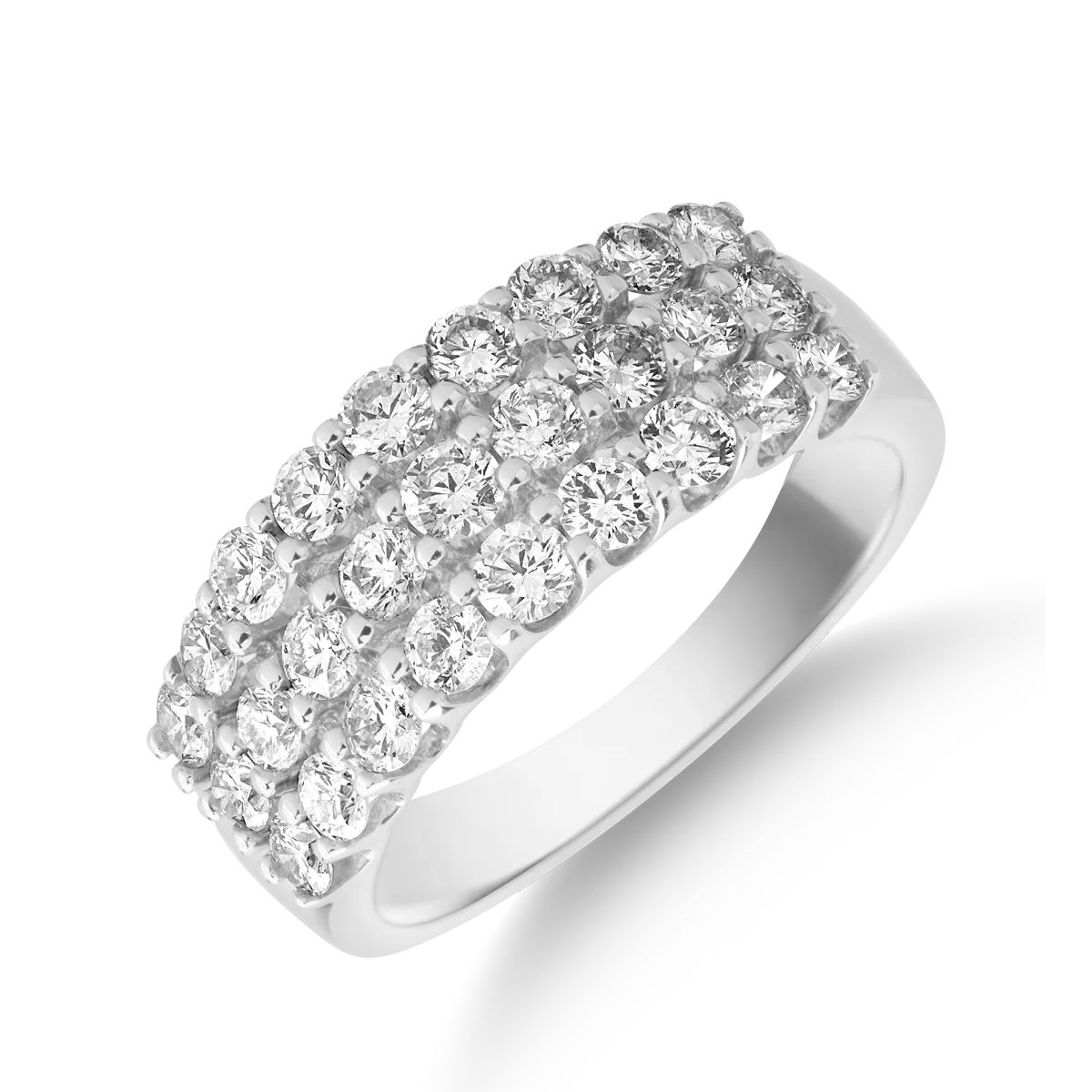 18K white gold ring with diamonds of 2ct