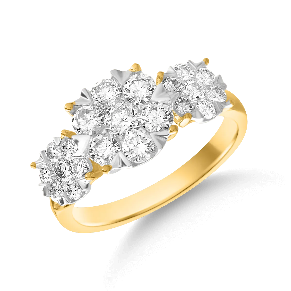 18k yellow gold ring with 1ct diamond