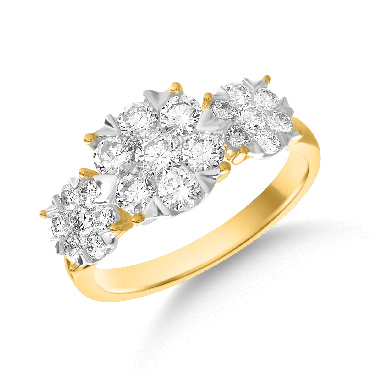 Teilor Inel din aur galben cu diamante de 1ct