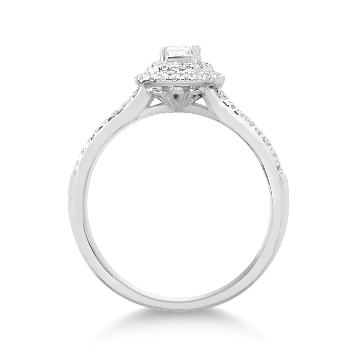 18K white gold ring with 0.103ct diamond and 0.177ct diamonds