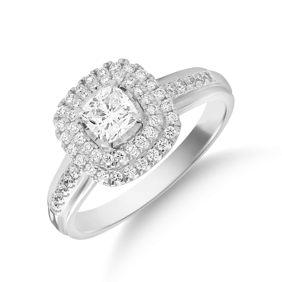 18K white gold ring with 0.31ct diamond and 0.22ct diamonds