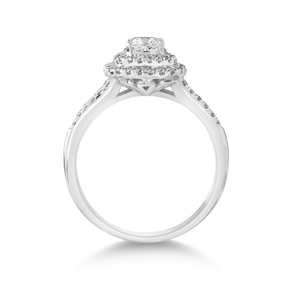 18K white gold ring with 0.31ct diamond and 0.22ct diamonds