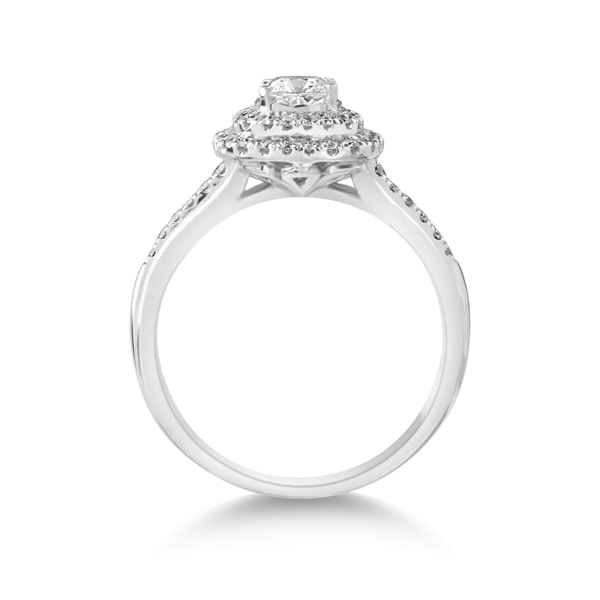 18K white gold ring with 0.33ct diamond and 0.25ct diamonds