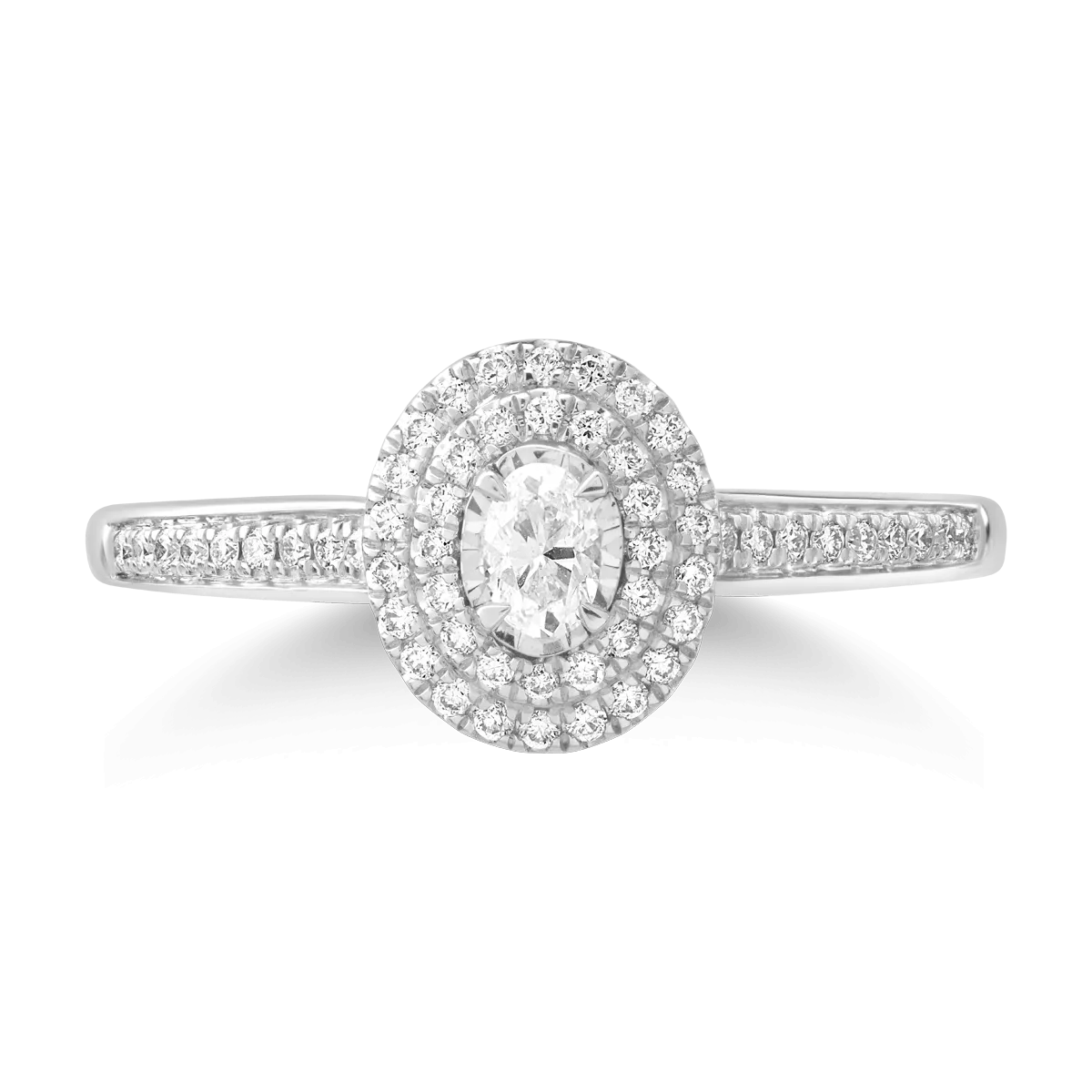 18K white gold ring with 0.11ct diamond and 0.14ct diamonds