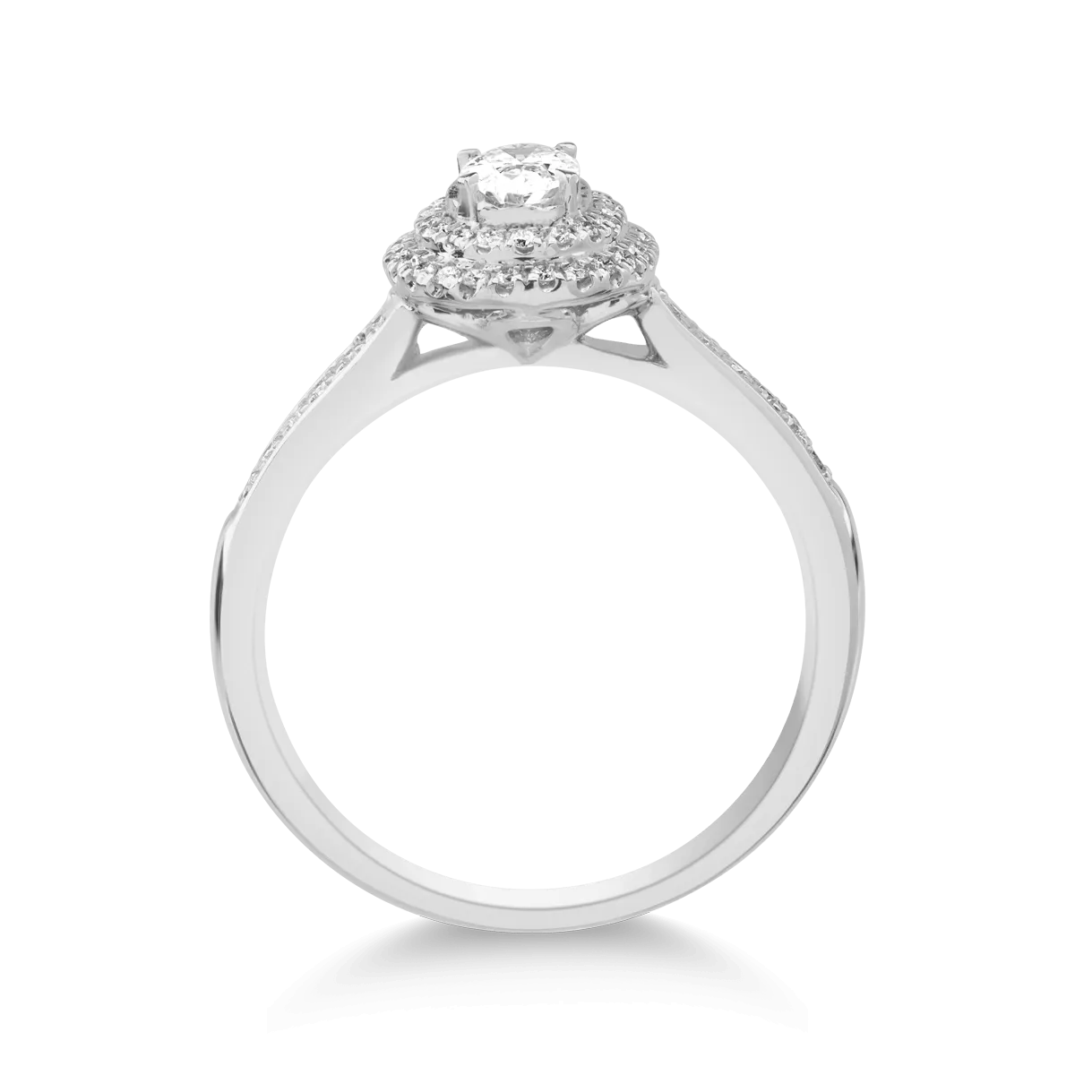 Пръстен от бяло злато 18K с диаманти от 0.42ct