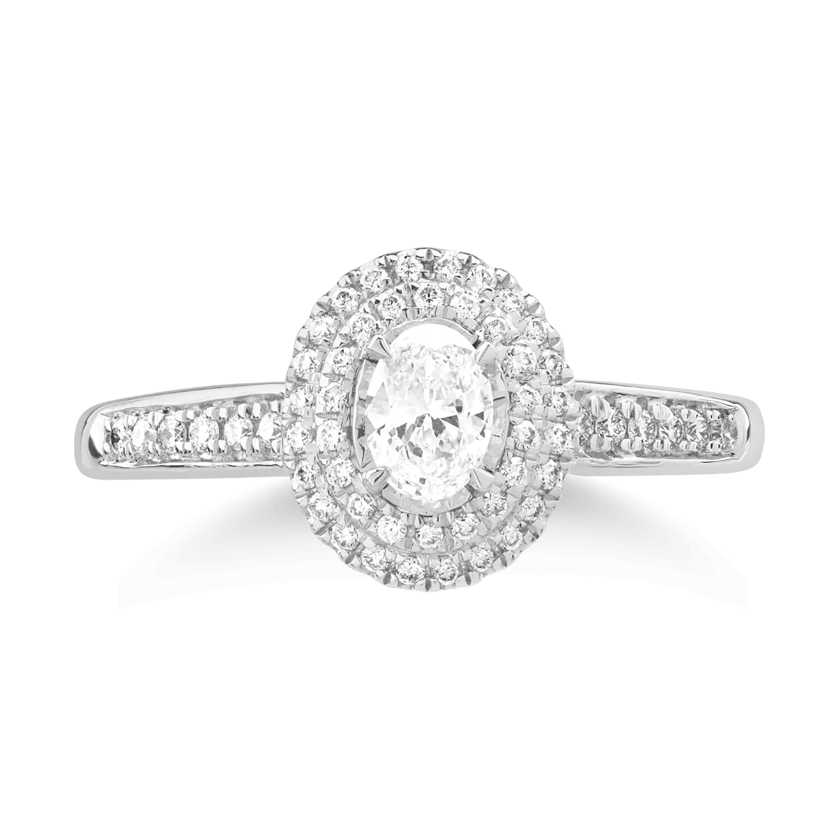 Пръстен от бяло злато 18K с диаманти от 0.42ct