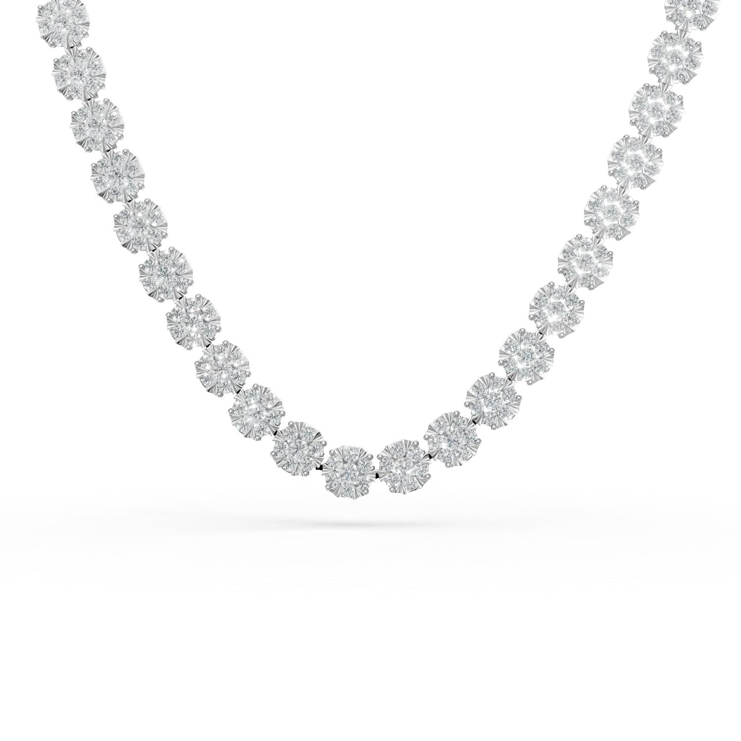 Teilor Colier tennis din aur alb cu diamante de 3ct