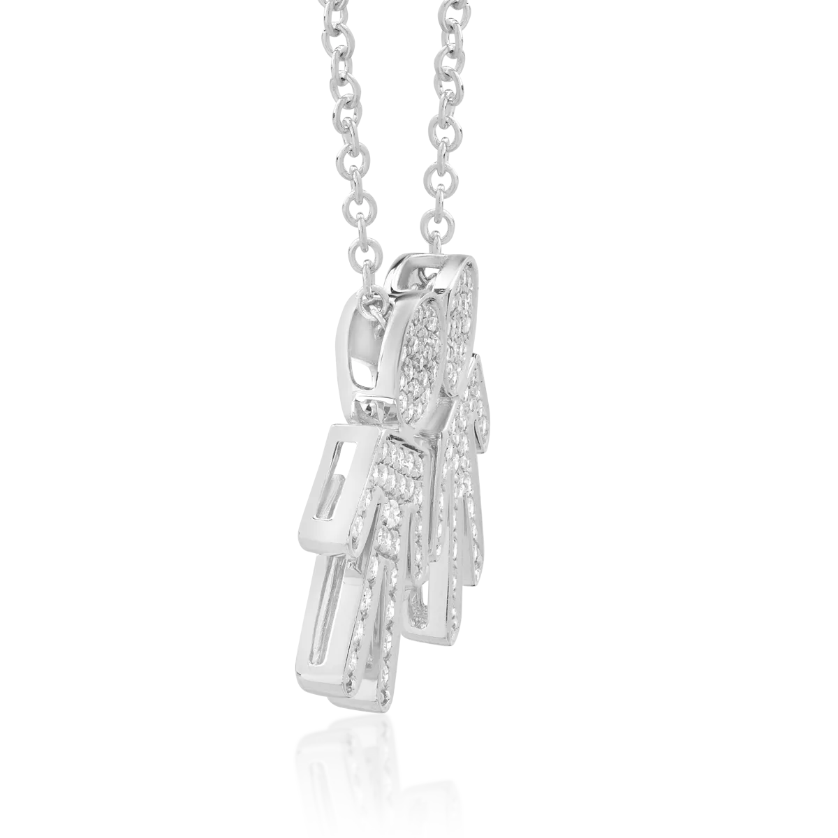 18K white gold chain with pendant with diamonds of 0.33ct