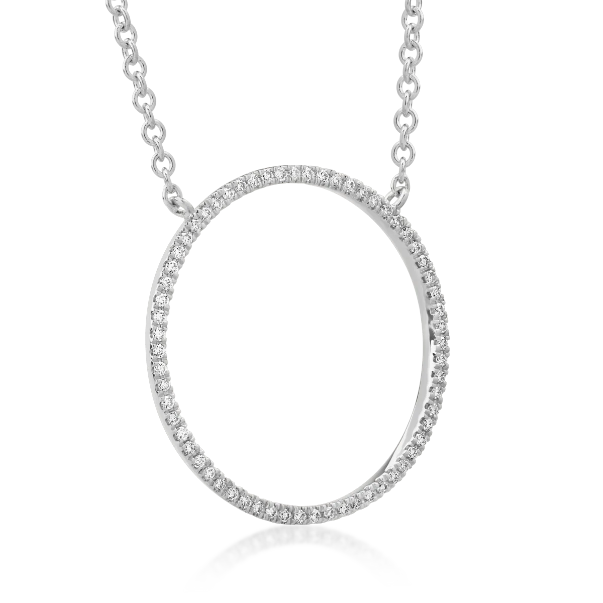 18K white gold chain with pendant with diamonds of 0.13ct