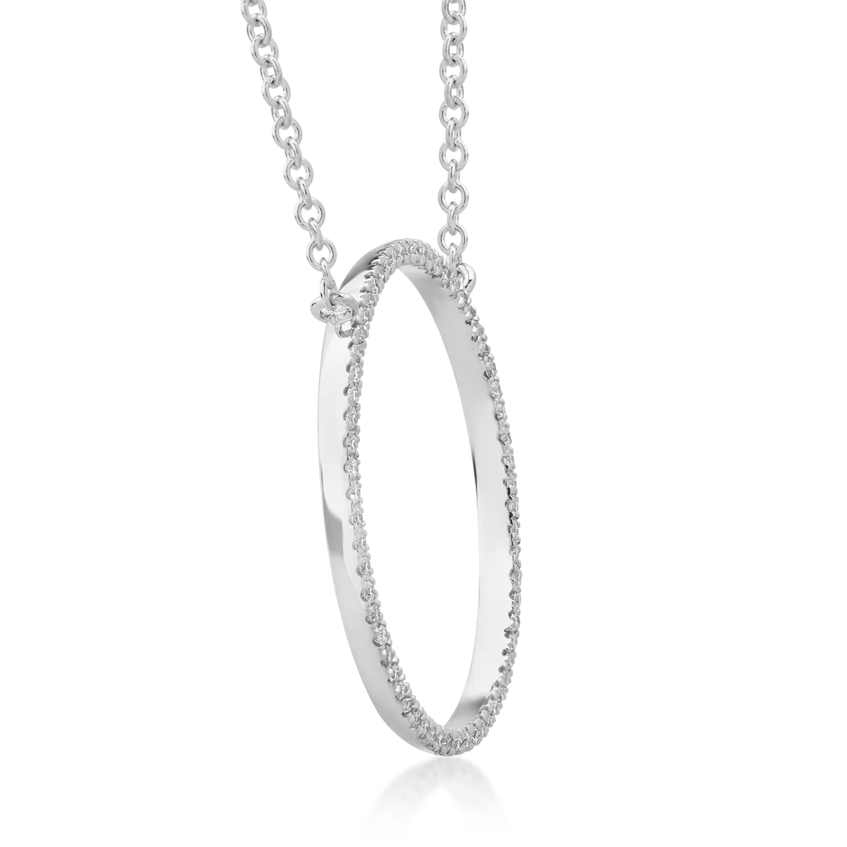 18K white gold chain with pendant with diamonds of 0.13ct