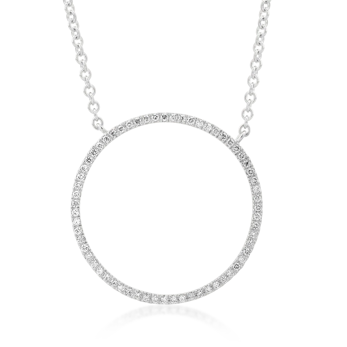 Lant cu pandantiv din aur alb cu diamante de 0.14ct