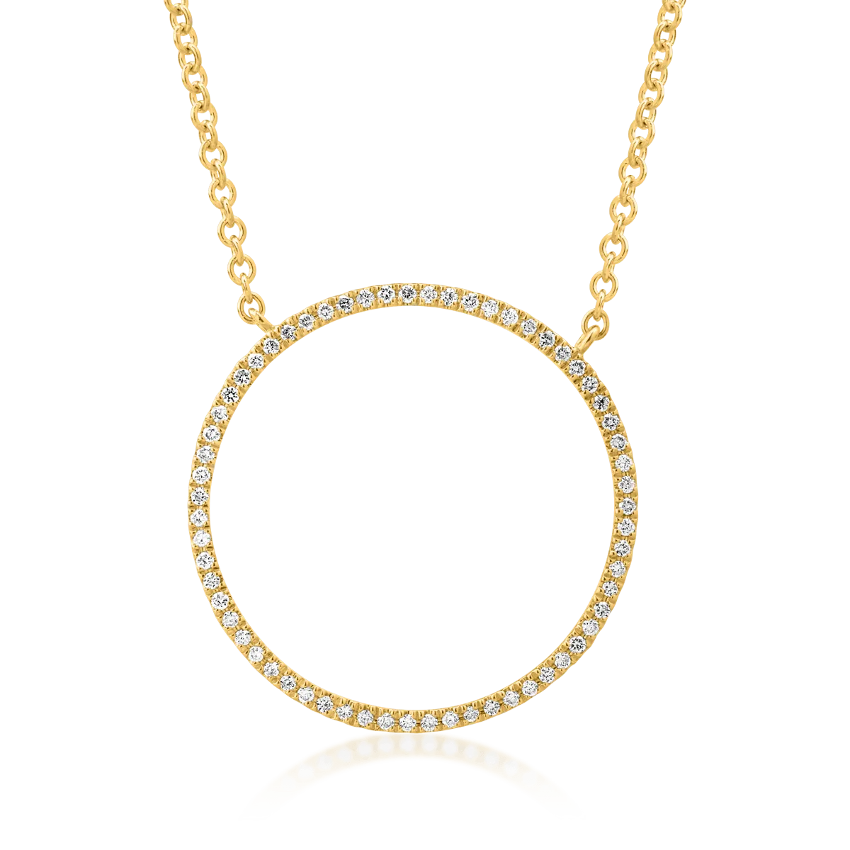 18K yellow gold chain with pendant with diamonds of 0.12ct