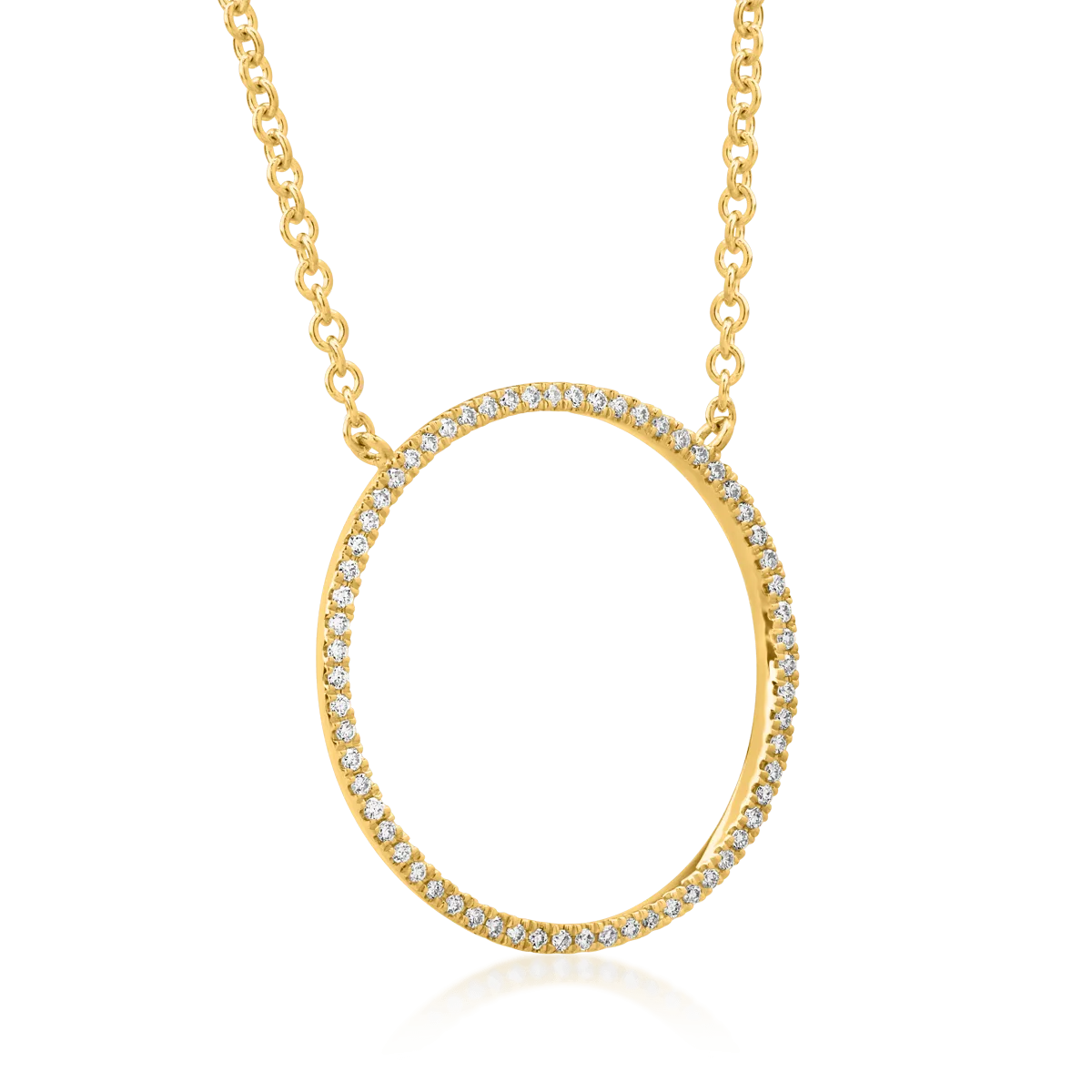 Lant cu pandantiv din aur galben cu diamante de 0.12ct