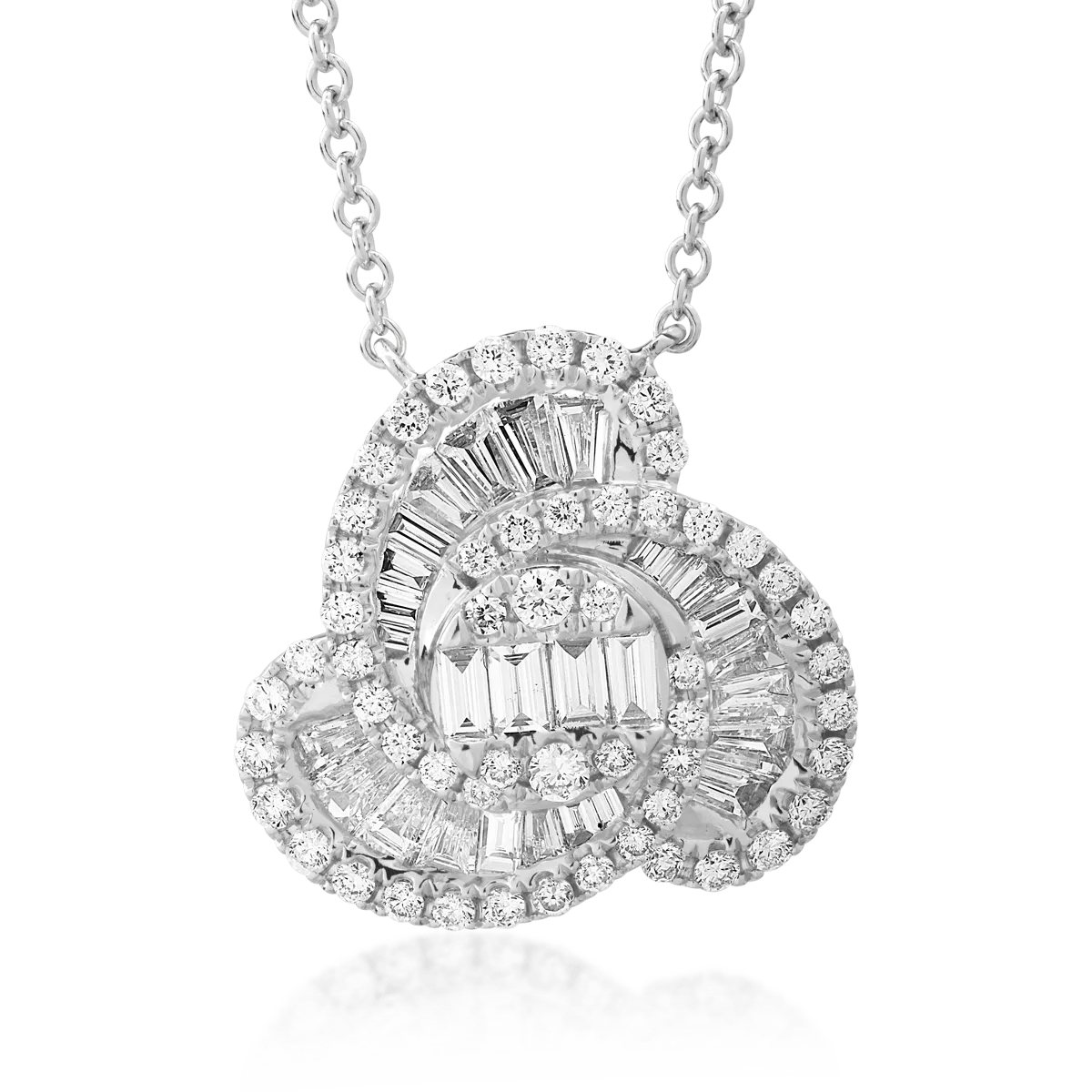 18K white gold chain with pendant with diamonds of 0.98ct