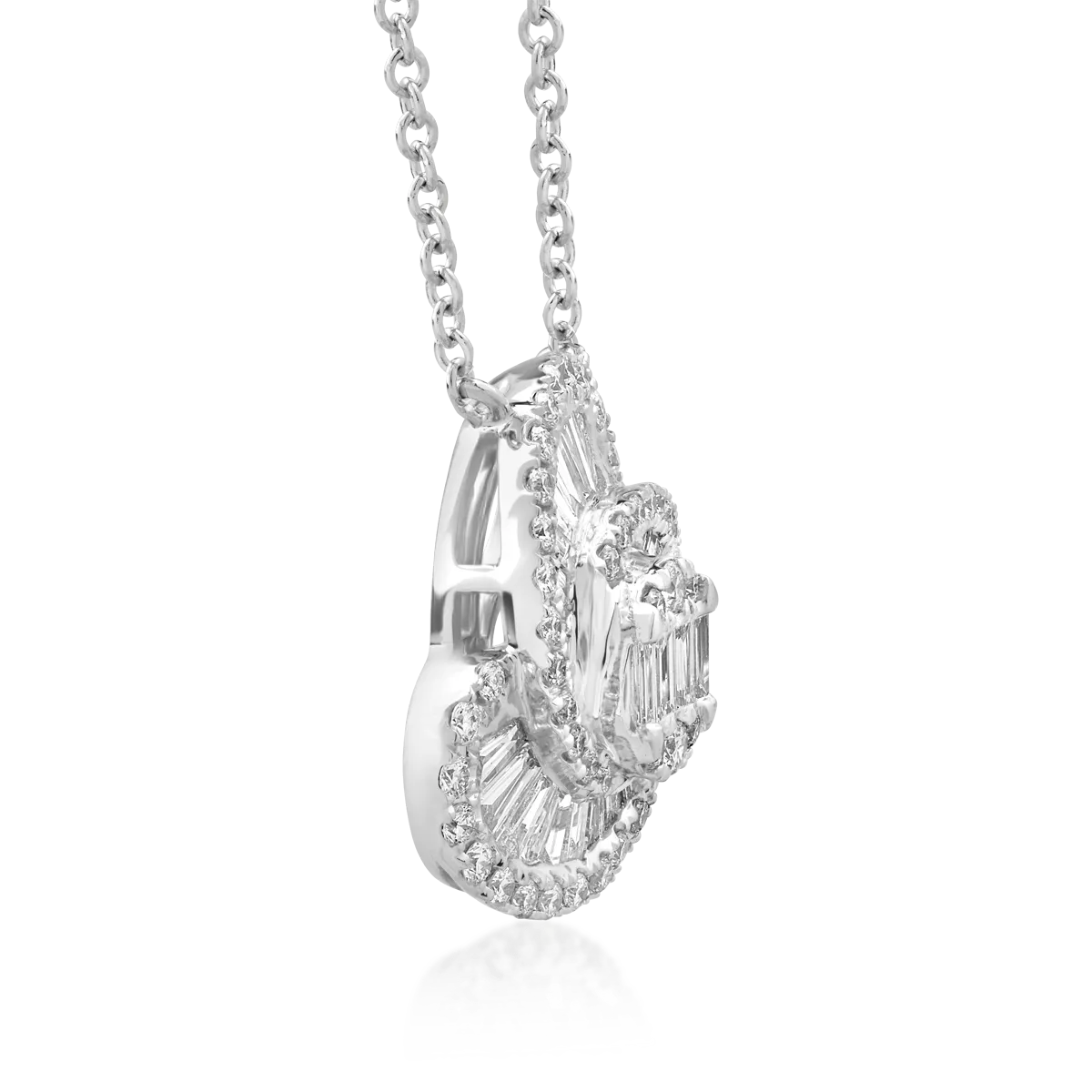 18K white gold chain with pendant with diamonds of 0.98ct