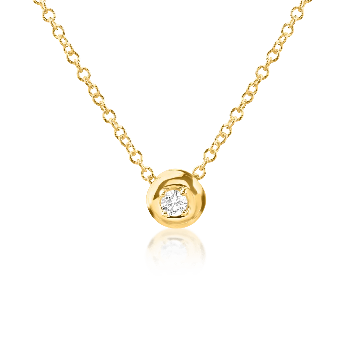 14K yellow gold pendant necklace with 0.041ct diamond