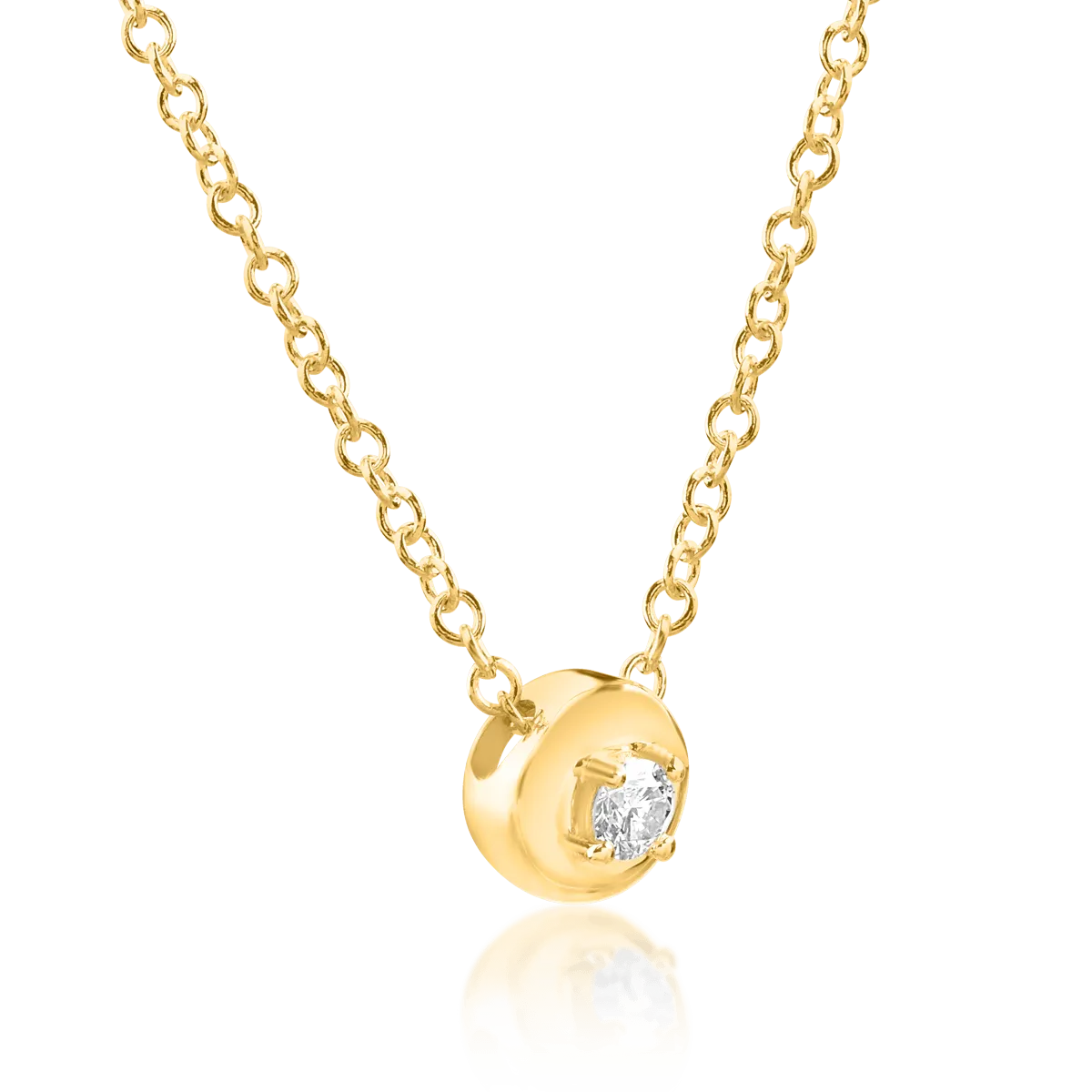 14K yellow gold pendant necklace with 0.041ct diamond