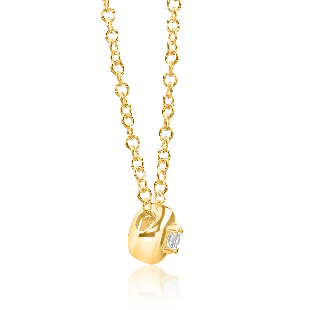 14K yellow gold pendant necklace with 0.041ct diamond