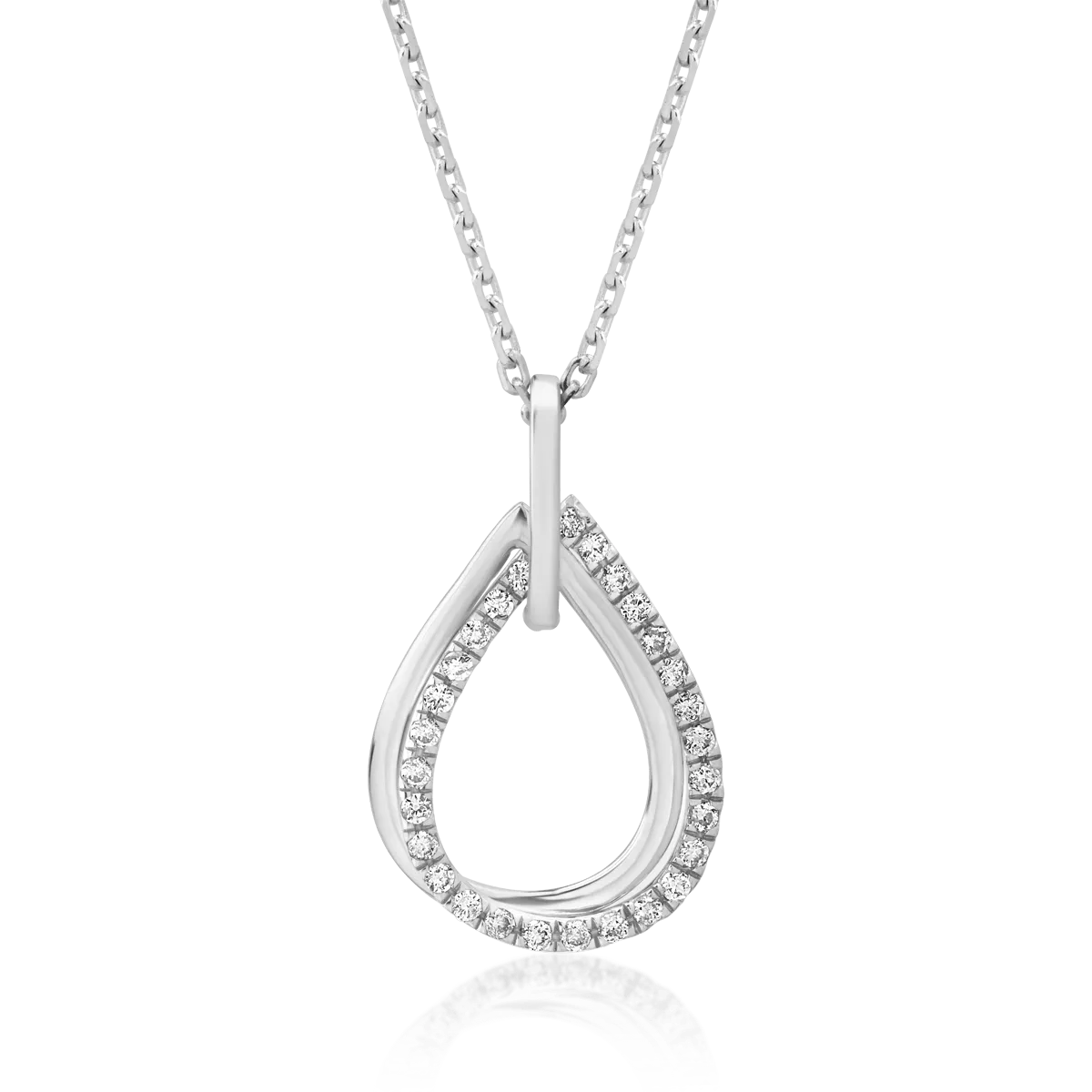 Nyaklánc medállal 18K-os fehér aranyból 0,12ct gyémánttal