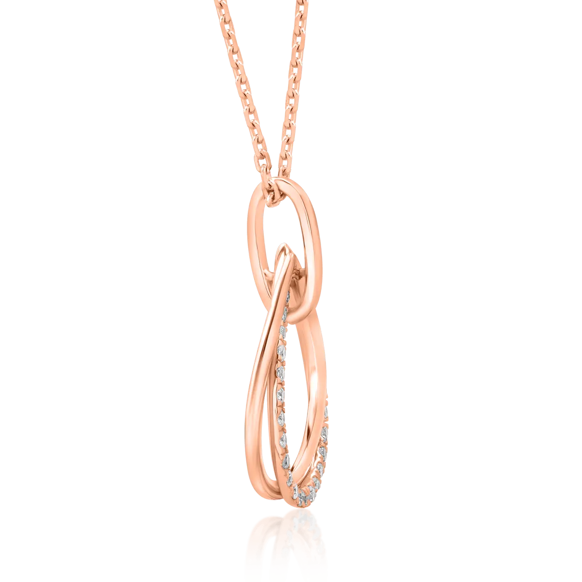 Łańcuchy z zawieszką w 18K różowe złoto diament 0.11ct