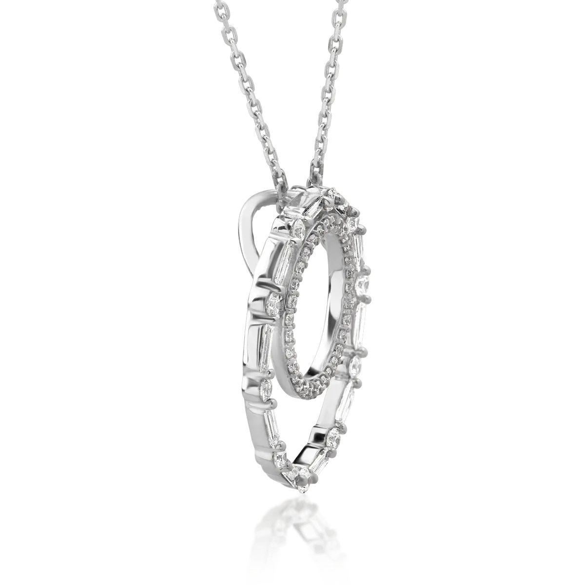 18K white gold chain with pendant with diamonds of 0.39ct