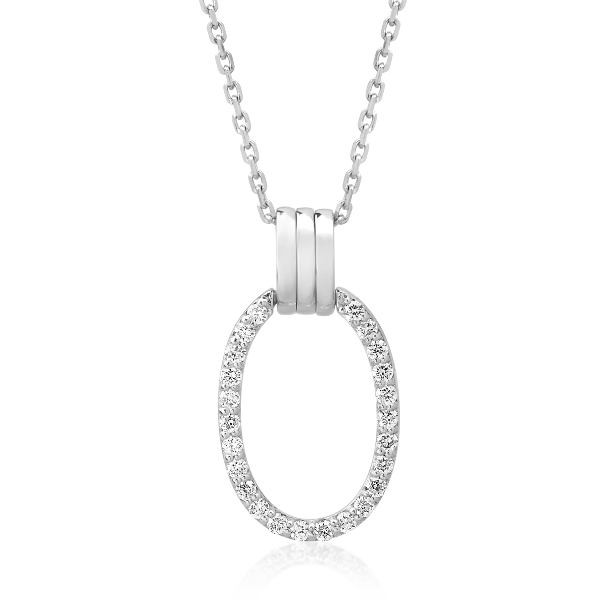 18K white gold chain with pendant with diamonds of 0.16ct