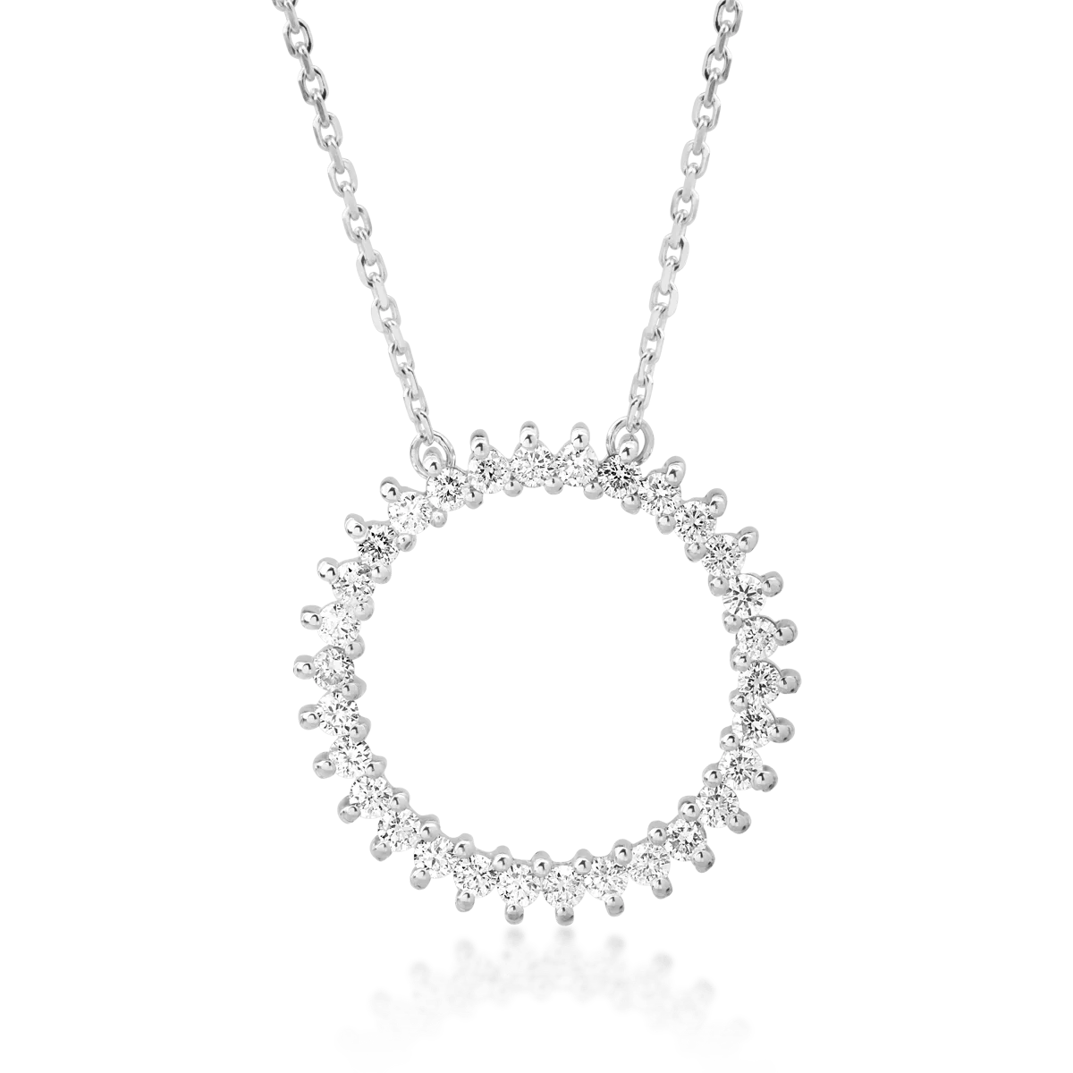 18K white gold chain with pendant with diamonds of 0.53ct-54220