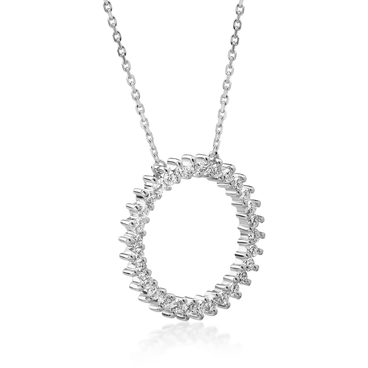 18K white gold chain with pendant with diamonds of 0.53ct